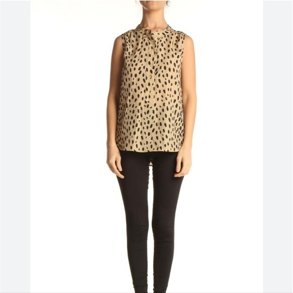 J. Crew cheetah print flow top sleeveless Size 2 - Picture 2 of 7